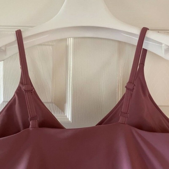 Velvet Rose swimsuit Pink Stretch V Neck Bikini Thong one piece New Sz medium - Picture 3 of 6